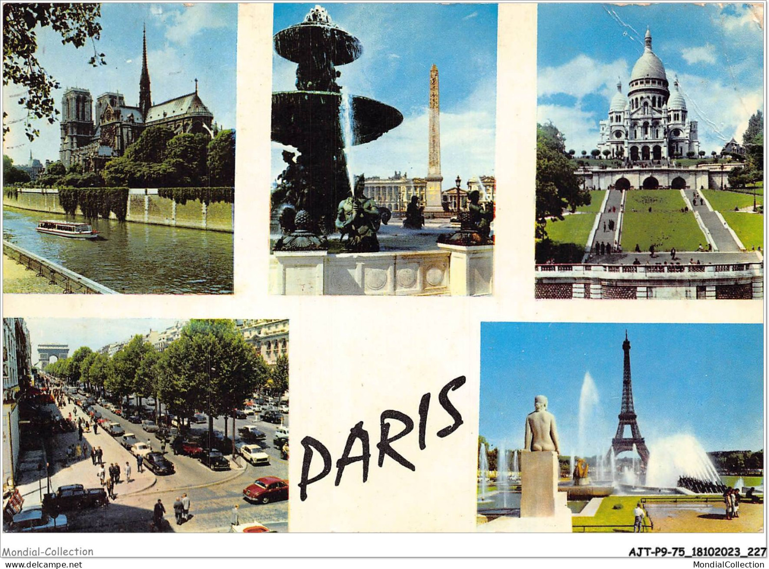 AJTP9-75-01034 - PARIS - Sacré-coeur, Place De La Concorde  - Mehransichten, Panoramakarten