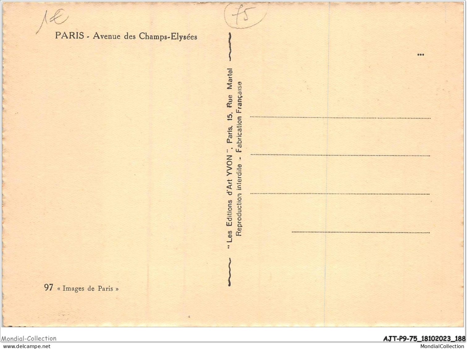 AJTP9-75-01014 - PARIS - Avenue Des Champs-élysées  - Champs-Elysées