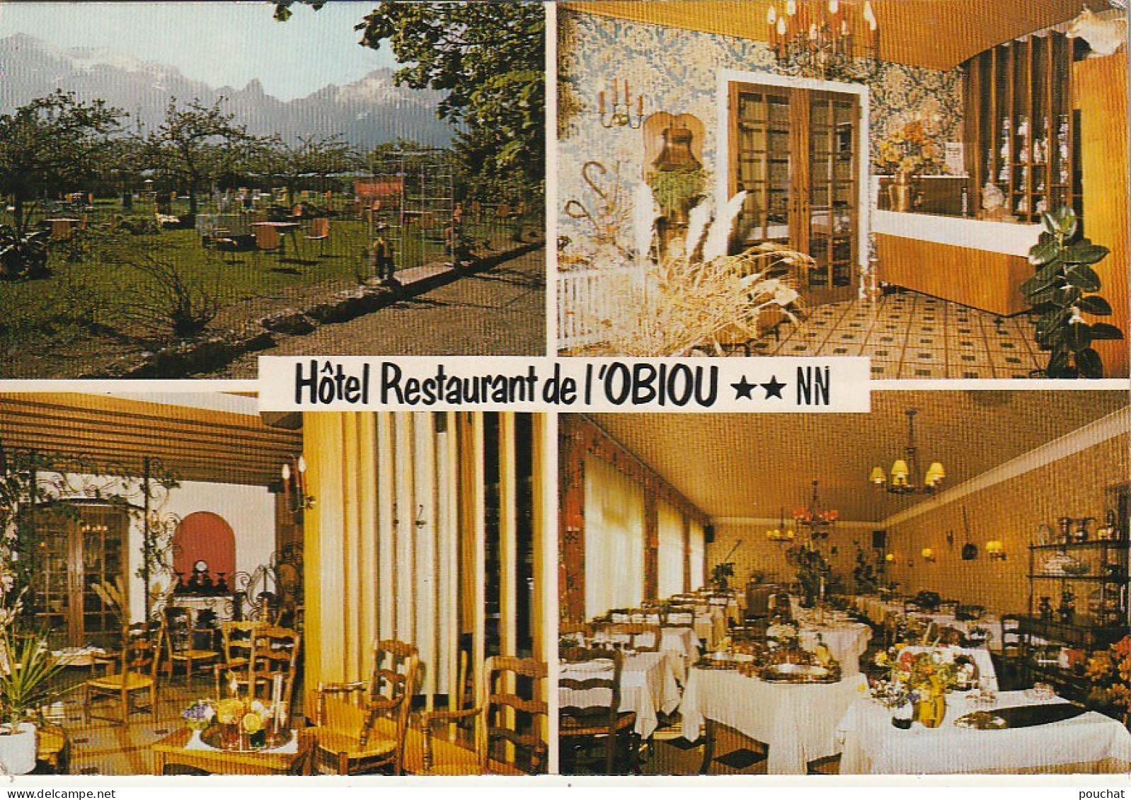 XXX -(38) PELLAFOL - HOTEL RESTAURANT DE L' OBIOU - CARTE MULTIVUES COULEURS - PROP. CHEF C. BLANCHARD  - 2 SCANS - Otros & Sin Clasificación