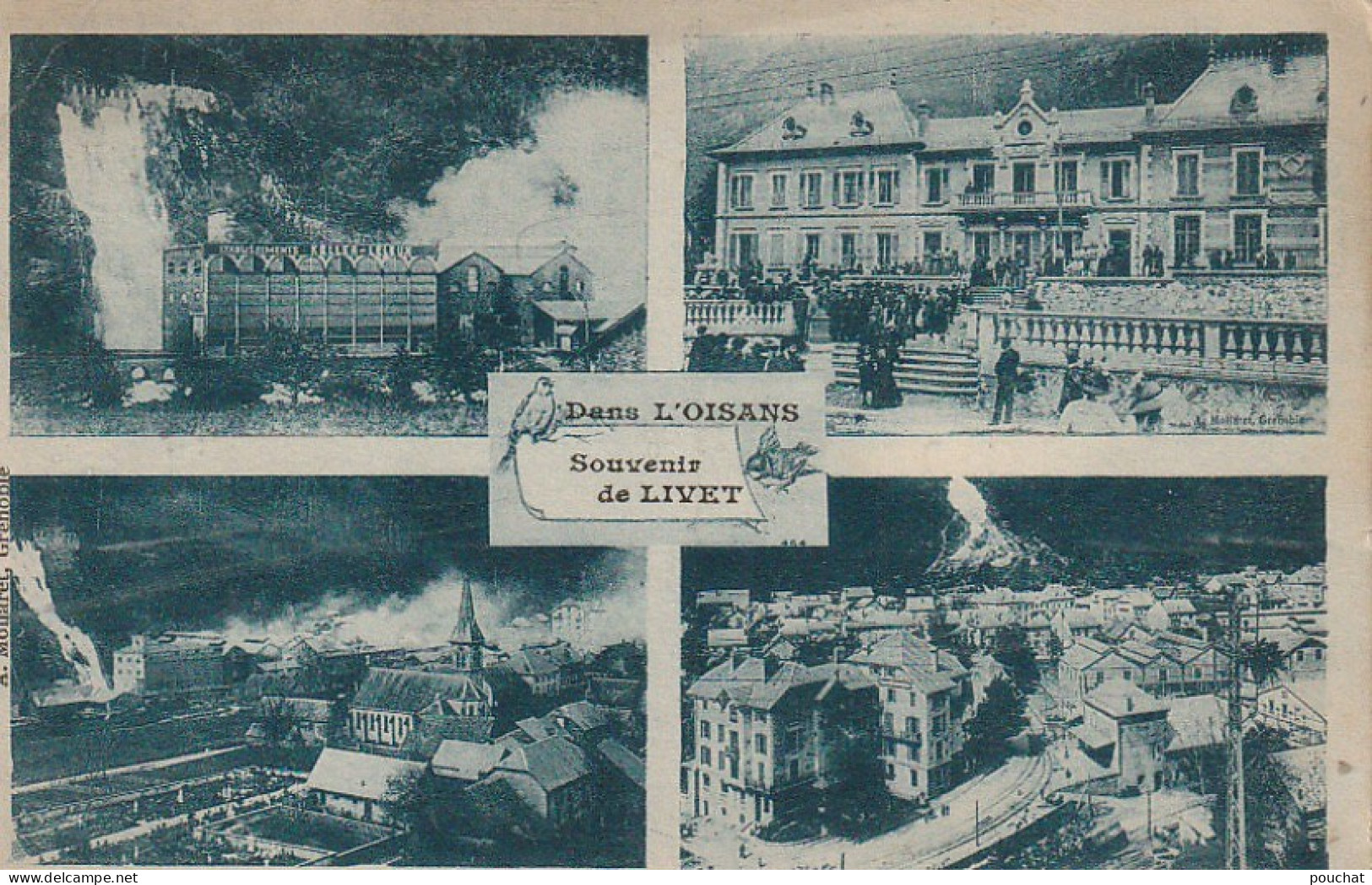 XXX -(38) SOUVENIR DE LIVET - CARTE MULTIVUES : MAIRIE ET ECOLES , ETS KELLER LELEUX .. ( A. MOLLARET , GRENOBLE ) - Otros & Sin Clasificación