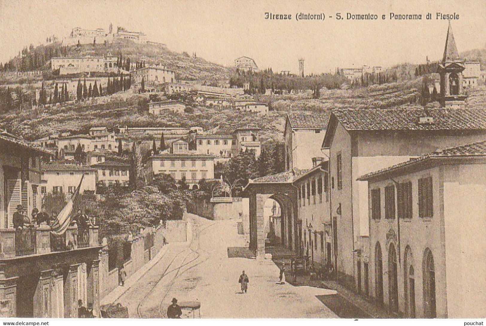 XXX - FIRENZE ( ITALIA ) - S. DOMENICO E PANORAMA DI FIESOLE - EDIZ. CARLO PRATESI , FIRENZE- 2 SCANS - Firenze (Florence)