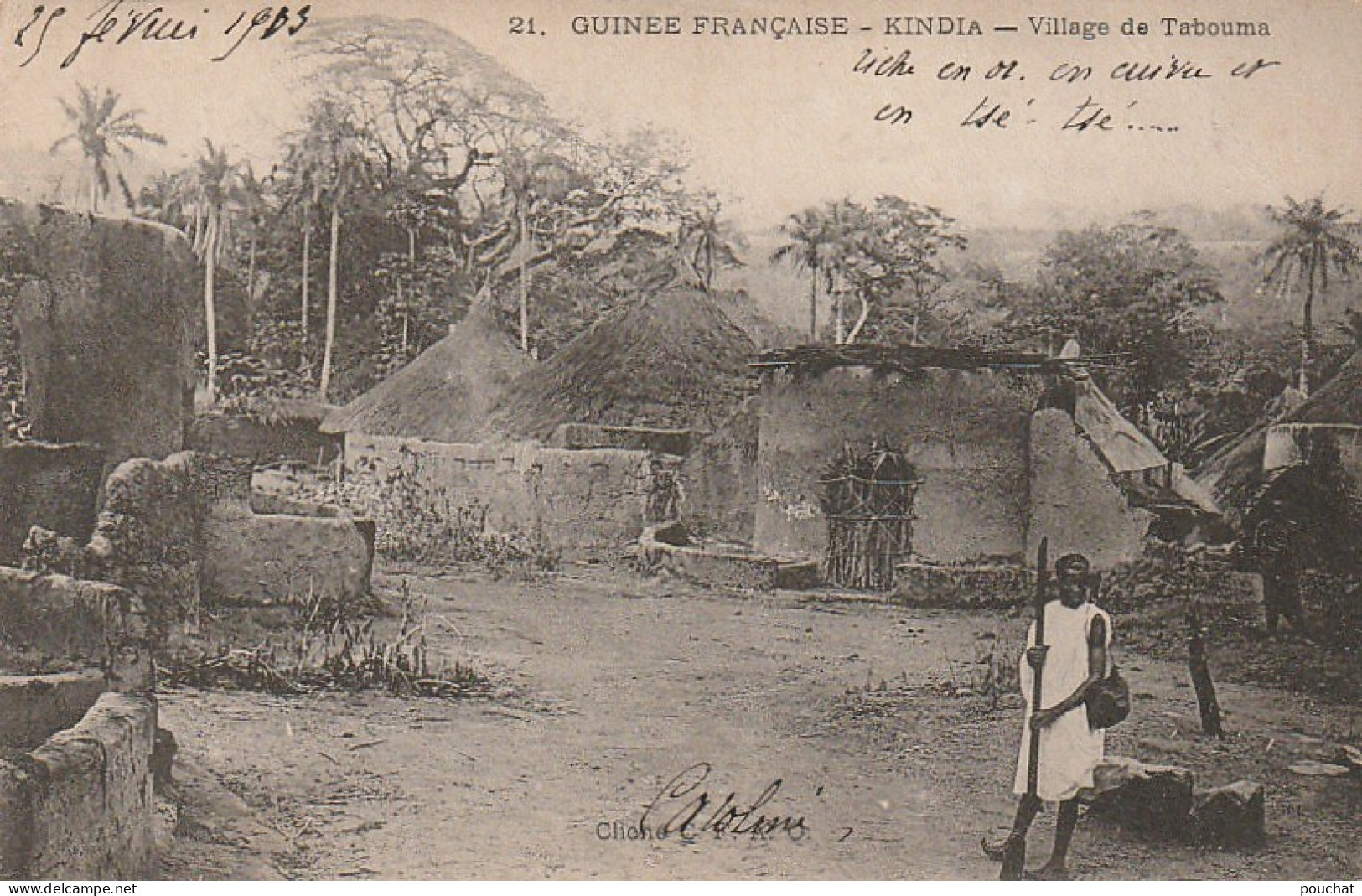 XXX - KINDIA ( GUINEE FRANCAISE ) - VILLAGE DE TABOUMA - 2 SCANS - Guinée Française