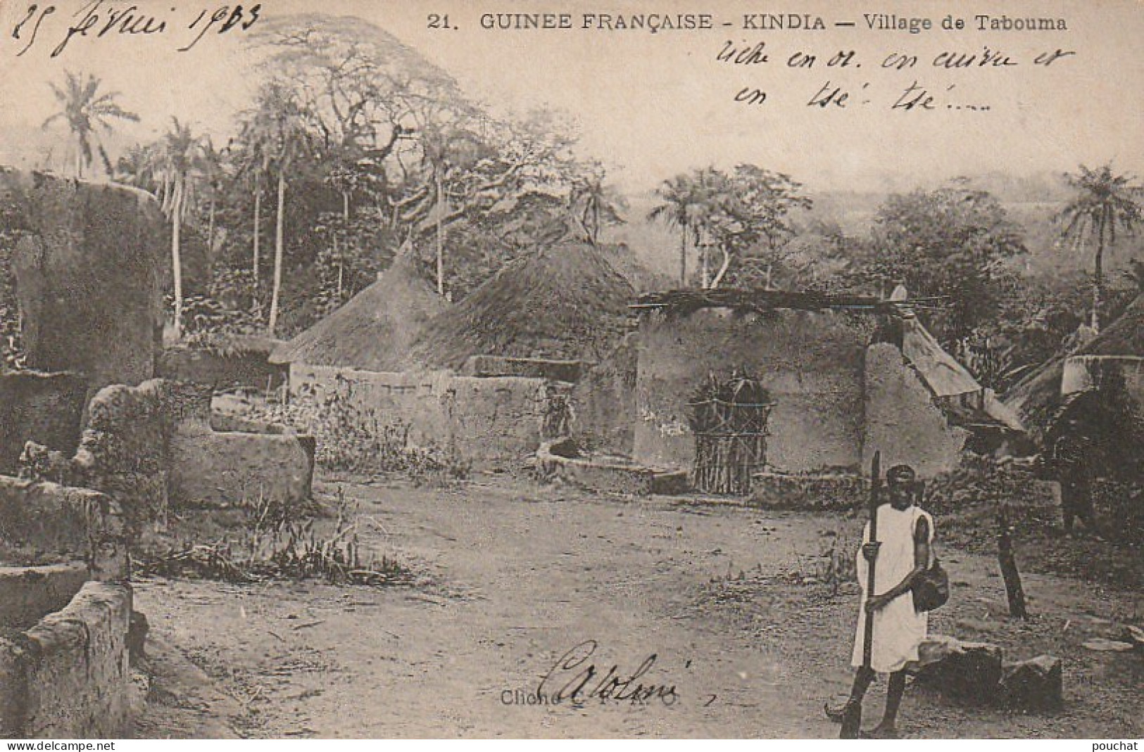 XXX - KINDIA ( GUINEE FRANCAISE ) - VILLAGE DE TABOUMA - 2 SCANS - French Guinea