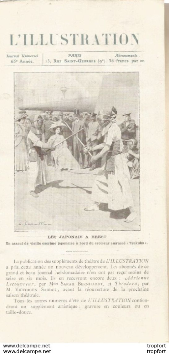 Programme Theatre L'illustration Couverture MUCHA Cover Japonais à Brest OEDIPE ROI 1907 - Programme