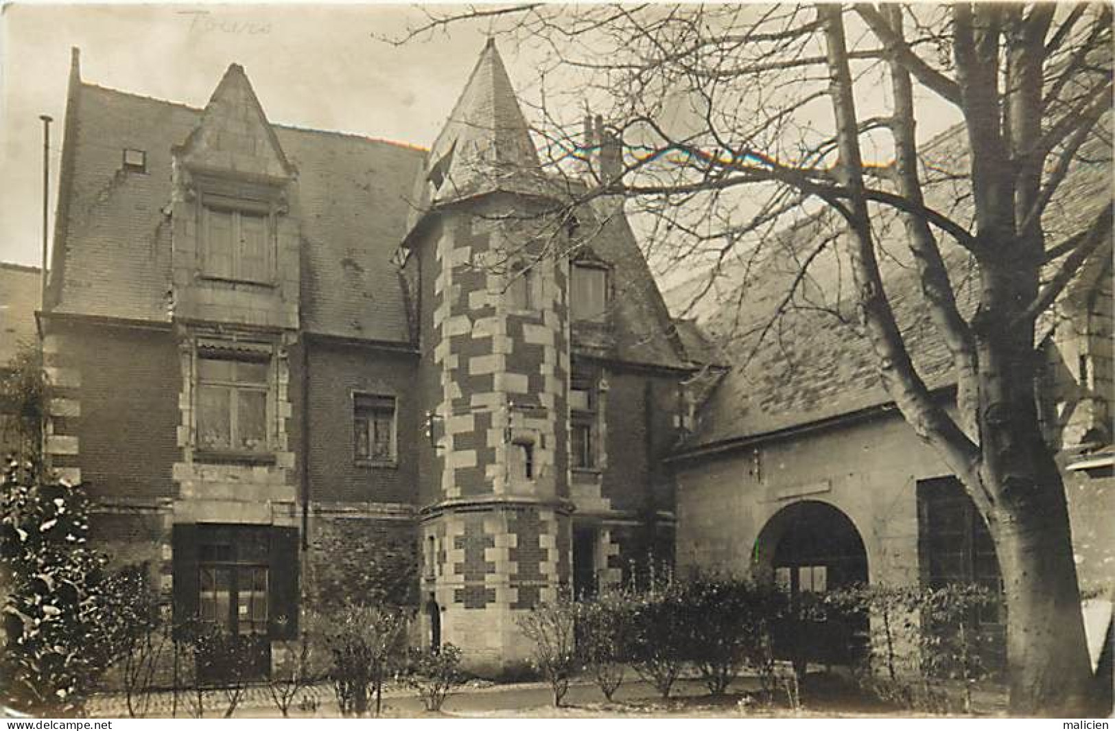 - Dpts Div. -ref-BN417- Indre Et Loire - Tours - Carte Photo Château La Petite Bourdaisières Rue Petit Pré - Chateaux - - A Identifier