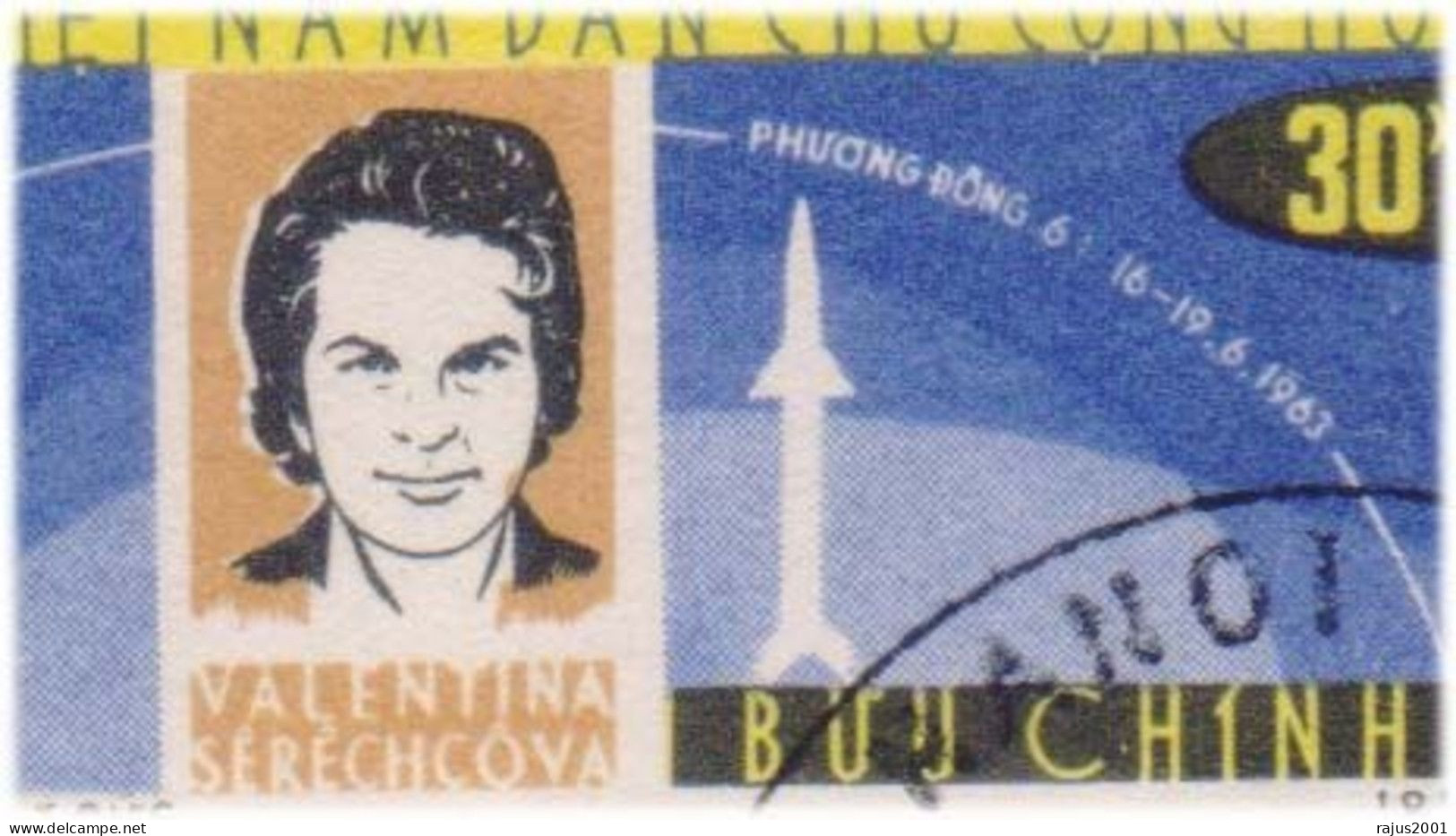 Valentina Tereshkova First Youngest Woman In Space, Soviet Cosmonaut, Vostok 6, Rocket,  Astronaut IMPERF FDC Vietnam - Sterrenkunde