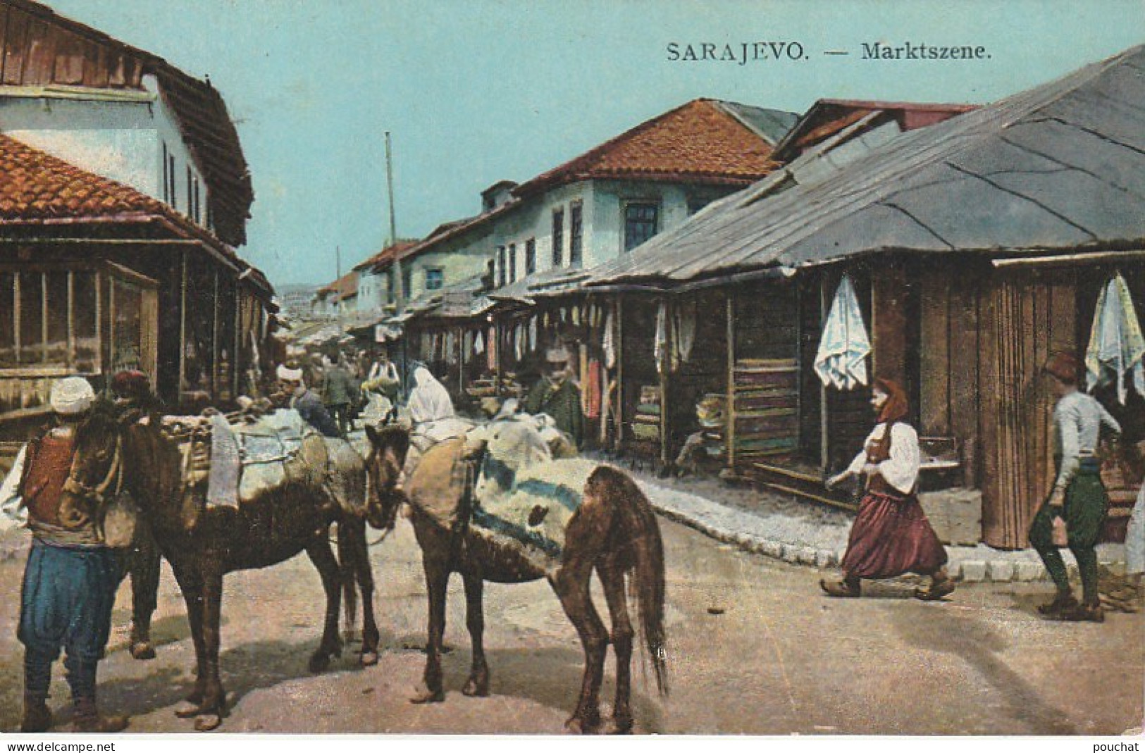 XXX - SARAJEVO - MARCHE - ANIMATION - EDIT. FINZI - MARKTSZENE - VERLAG LEON FINZI , SARAJEVO - 2 SCANS - Bosnië En Herzegovina