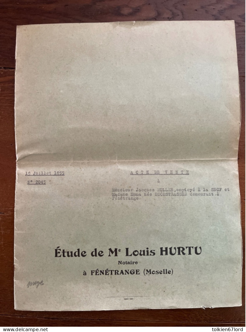 FENETRANGE (57) Louis Hurtu Moselle Jacques Muller Emma Hochstrasser 1955 - Autres & Non Classés
