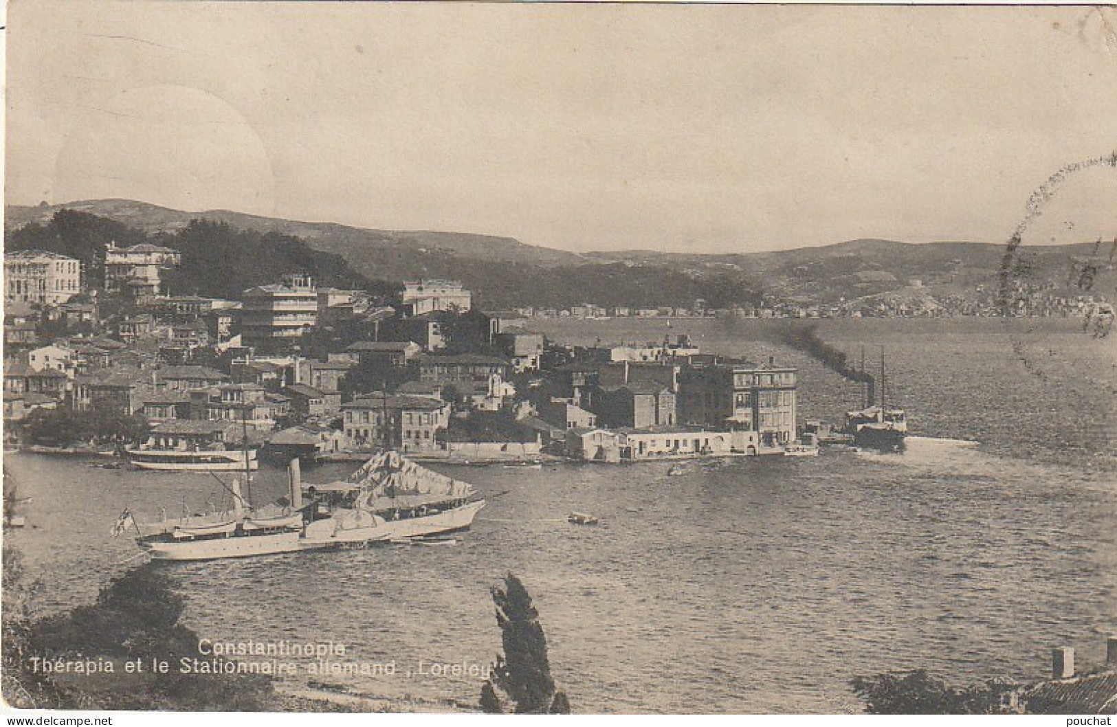 XXX - CONSTANTINOPLE ( TURQUIE ) - THERAPIA ET LE STATIONNAIRE ALLEMAND " LORELEY " - 2 SCANS - Turquie