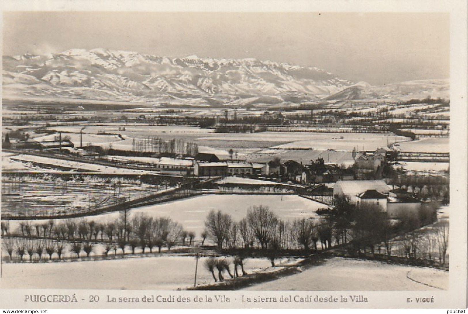 XXX - PUIGCERDA - LA SIERRA DEL CADI DESDE LA VILLA  - VUE GENERALE SOUS LA NEIGE DE LA SIERRA DEL CADI- 2 SCANS - Gerona