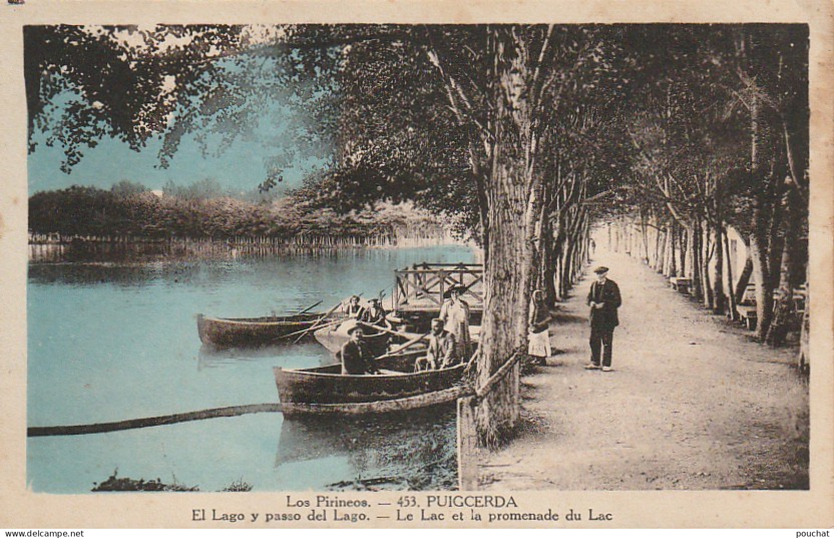 XXX - PUIGCERDA - EL LAGO Y PASSO DEL LAGO - LE LAC ET LA PROMENADE - ANIMATION - CANOTEURS - 2 SCANS - Gerona