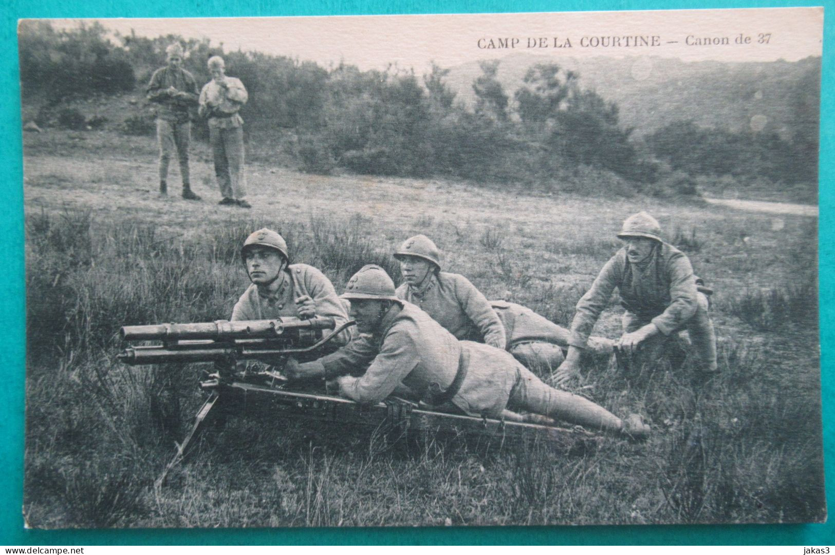 CPA CARTE POSTALE   MILITARIA  CANON DE 37 - CAMP DE LA COURTINE - Materiaal