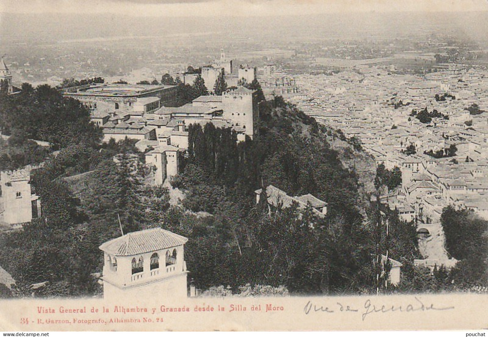 XXX - VISTA GENERAL DE LA ALHAMBRA Y GRANADA DESDE LA SILLA DEL MORO - FOTO. GARZON , ALHAMBRA - Granada