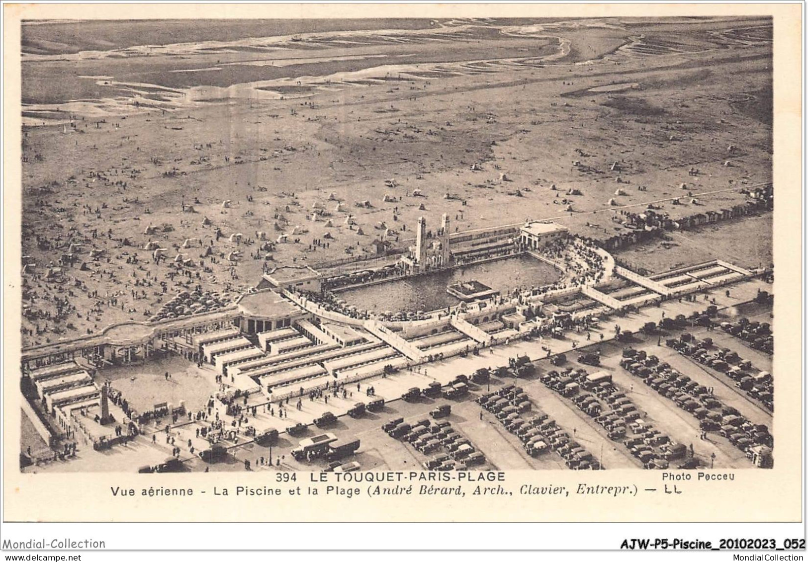 AJWP5-0461 - PISCINE - LE TOUQUET-PARIS-PLAGE - VUE AERIENNE - LA PISCINE ET LA PLAGE  - Autres & Non Classés