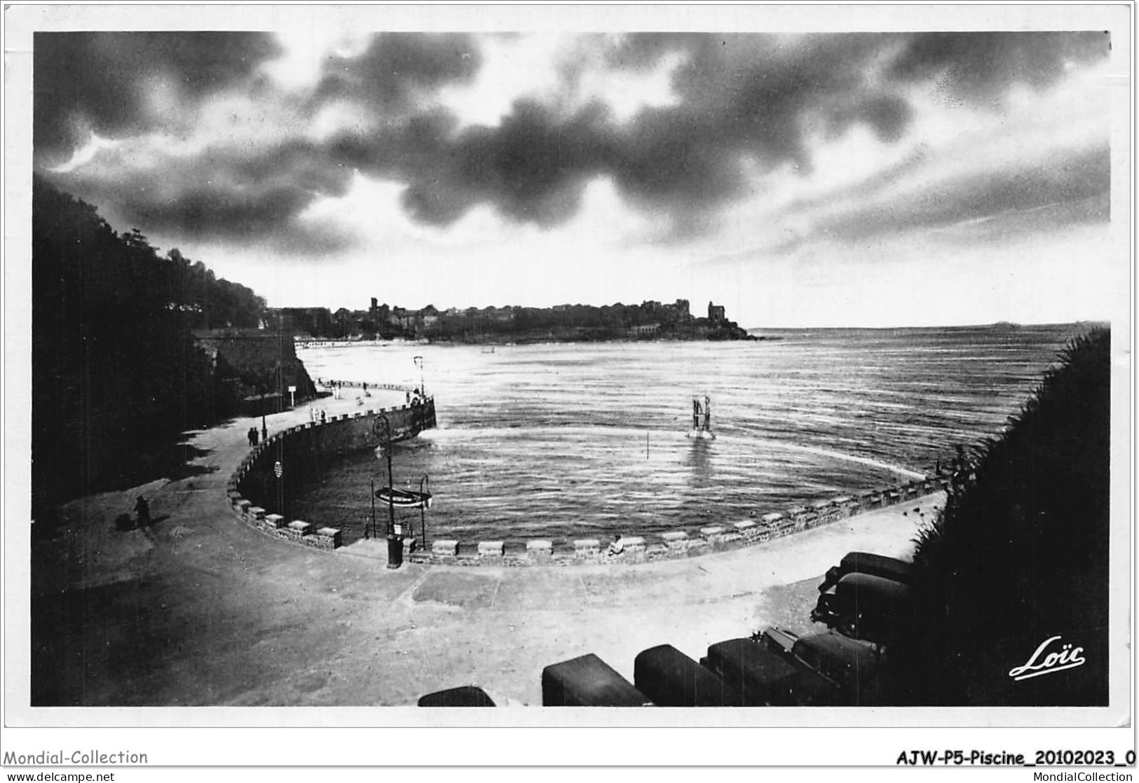 AJWP5-0435 - PISCINE - DINARD - LA PLAGE DE L'ESCLUSE ET LA PISCINE AU COUCHER DU SOLEIL  - Autres & Non Classés