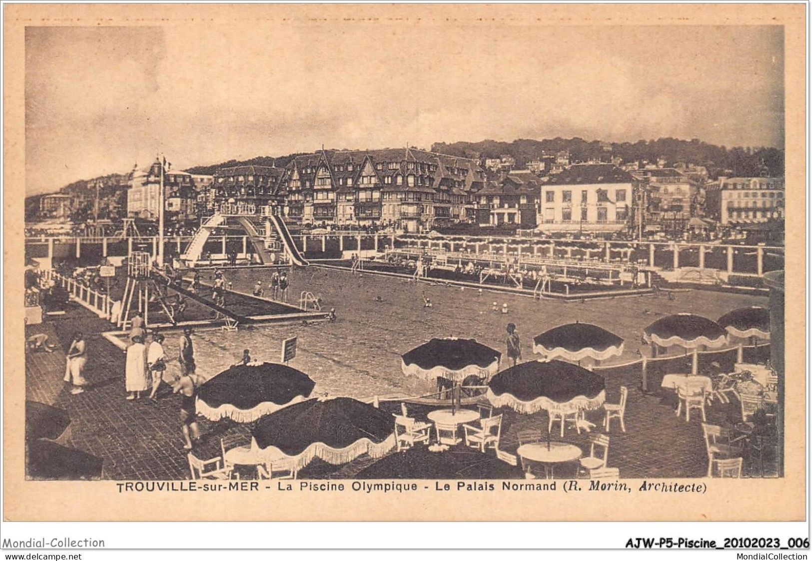 AJWP5-0438 - PISCINE - TROUVILLE-SUR-MER - LA PISCINE OLYMPIQUE - LE PALAIS NORMAND  - Autres & Non Classés