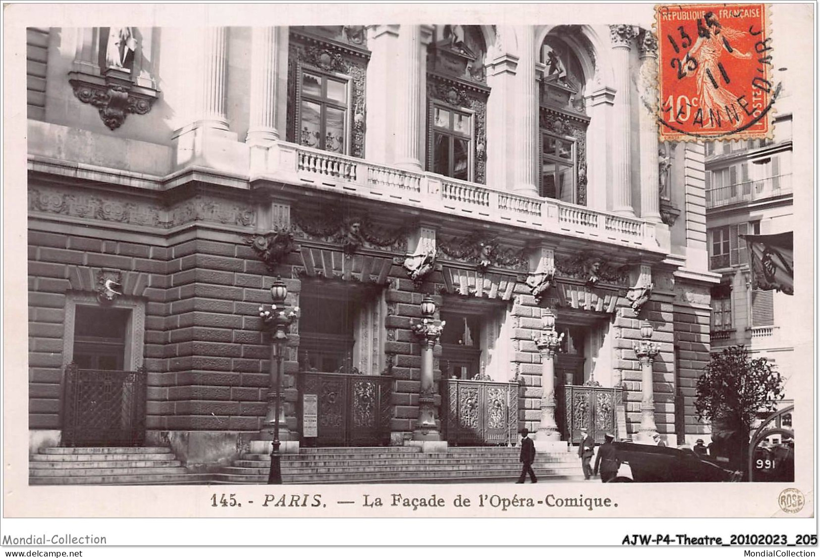 AJWP4-0432 - THEATRE - PARIS - LA FACADE DE L'OPERA COMIQUE  - Theatre