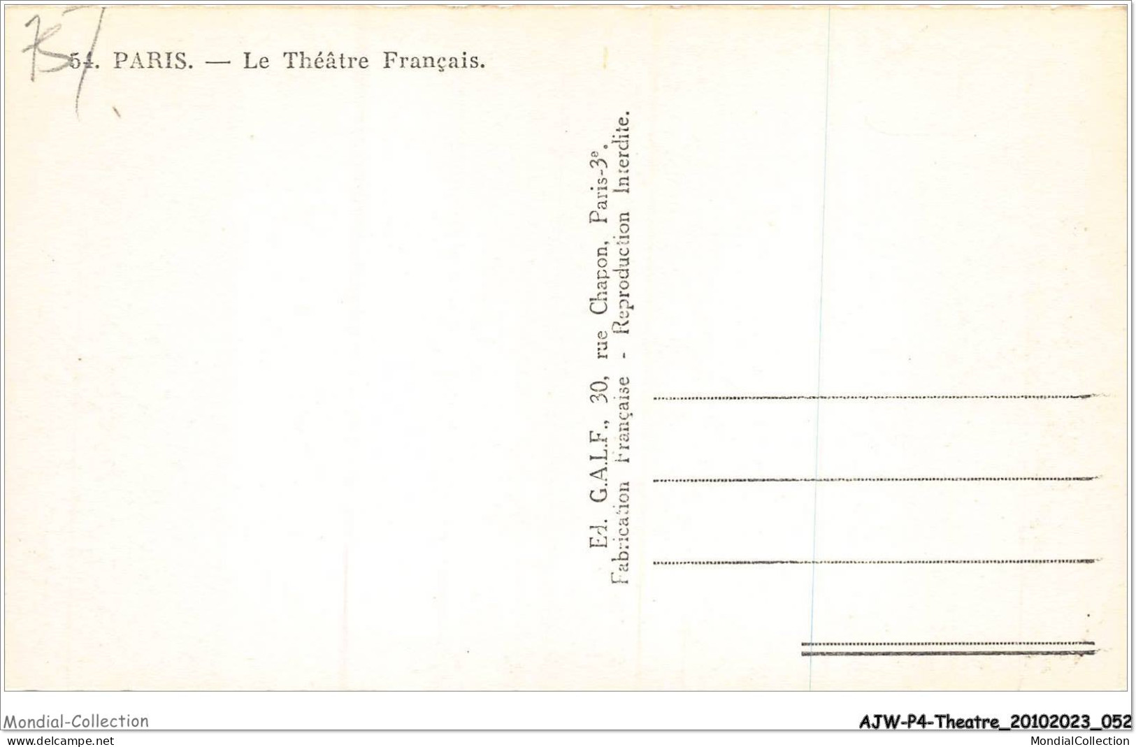 AJWP4-0355 - THEATRE - PARIS - LE THEATRE FRANCAIS  - Théâtre