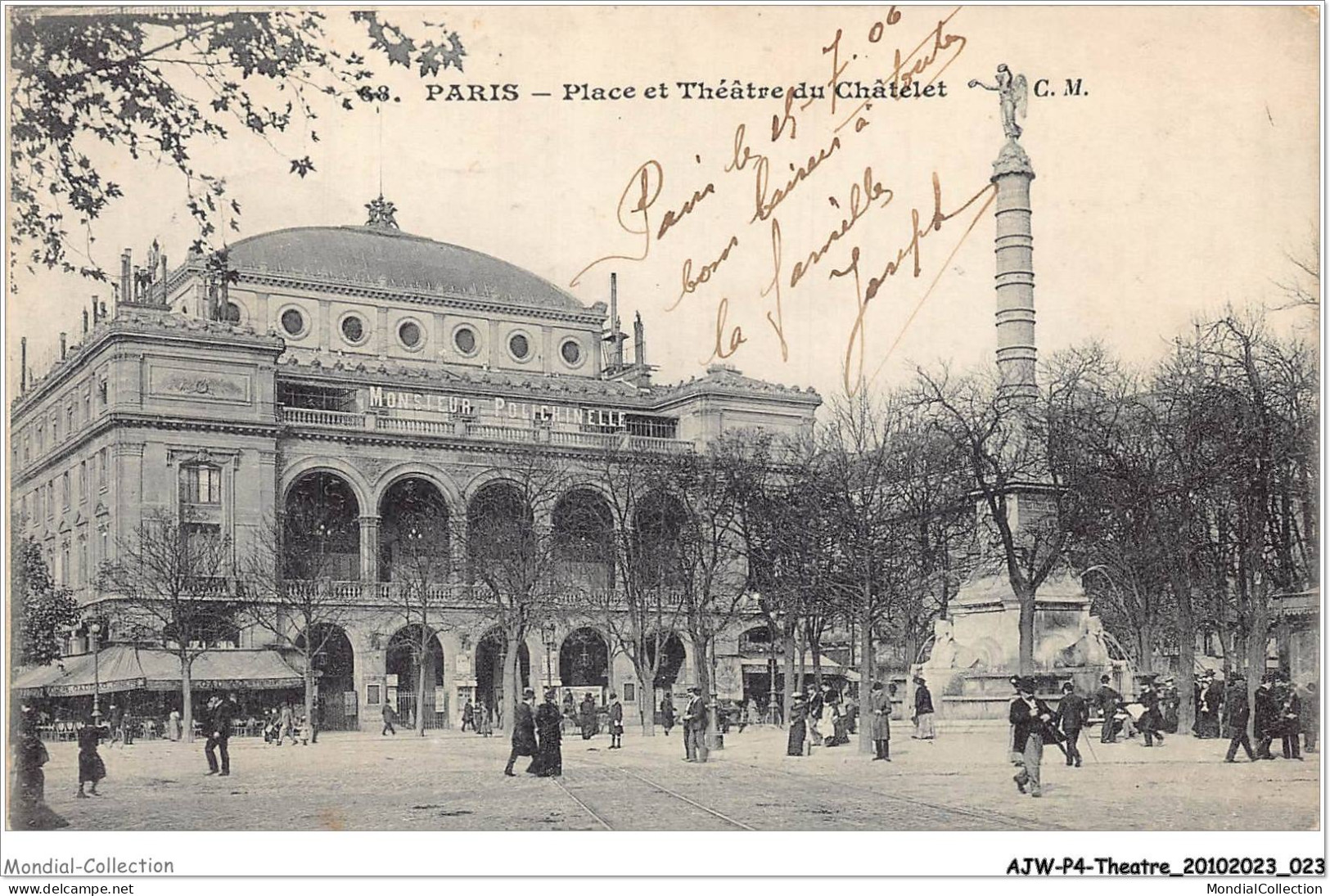 AJWP4-0341 - THEATRE - PARIS - PLACE ET THEATRE DU CHATELET  - Théâtre