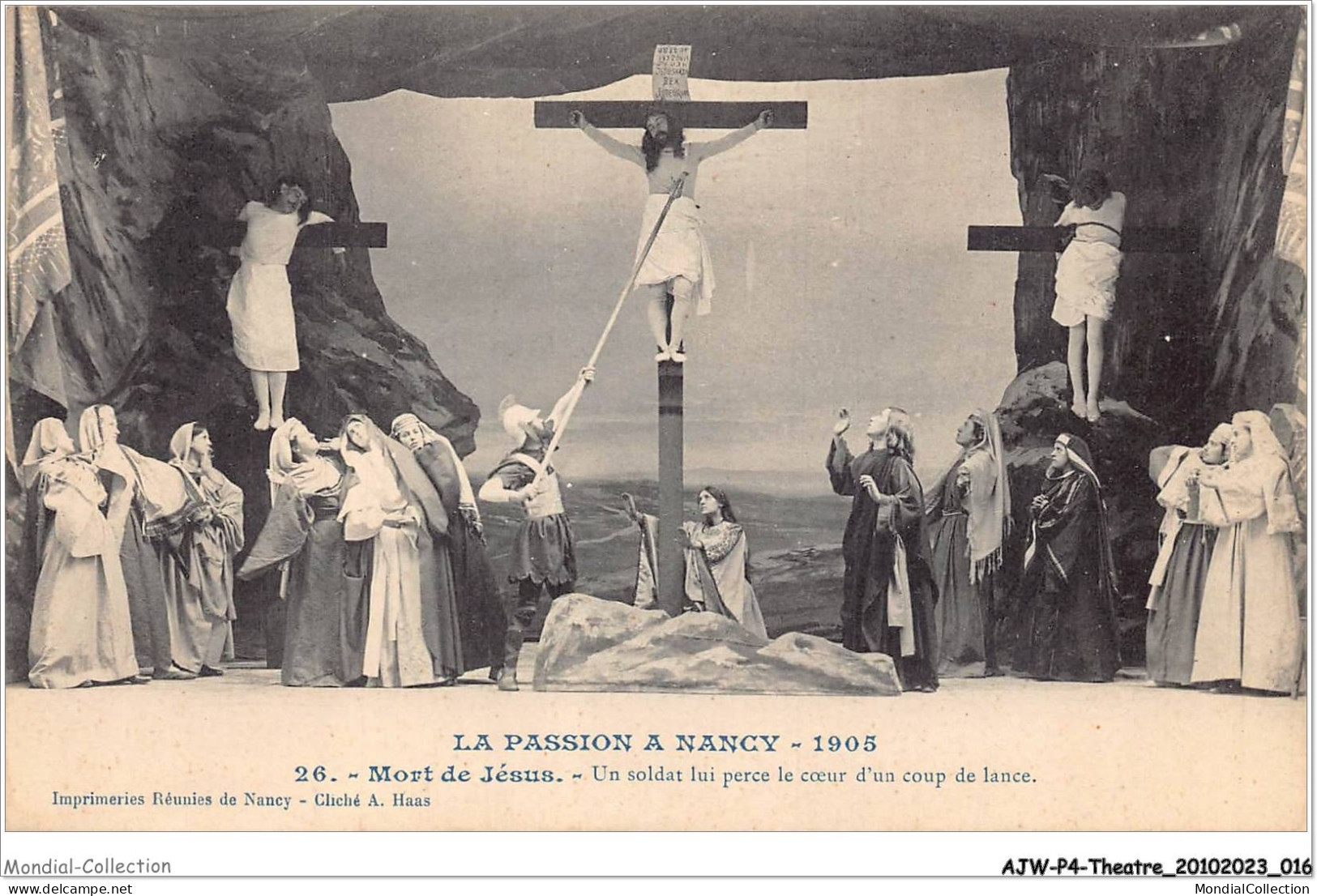 AJWP4-0338 - THEATRE - LA PASSION A NANCY - 1905 - MORT DE JESUS  - Theatre