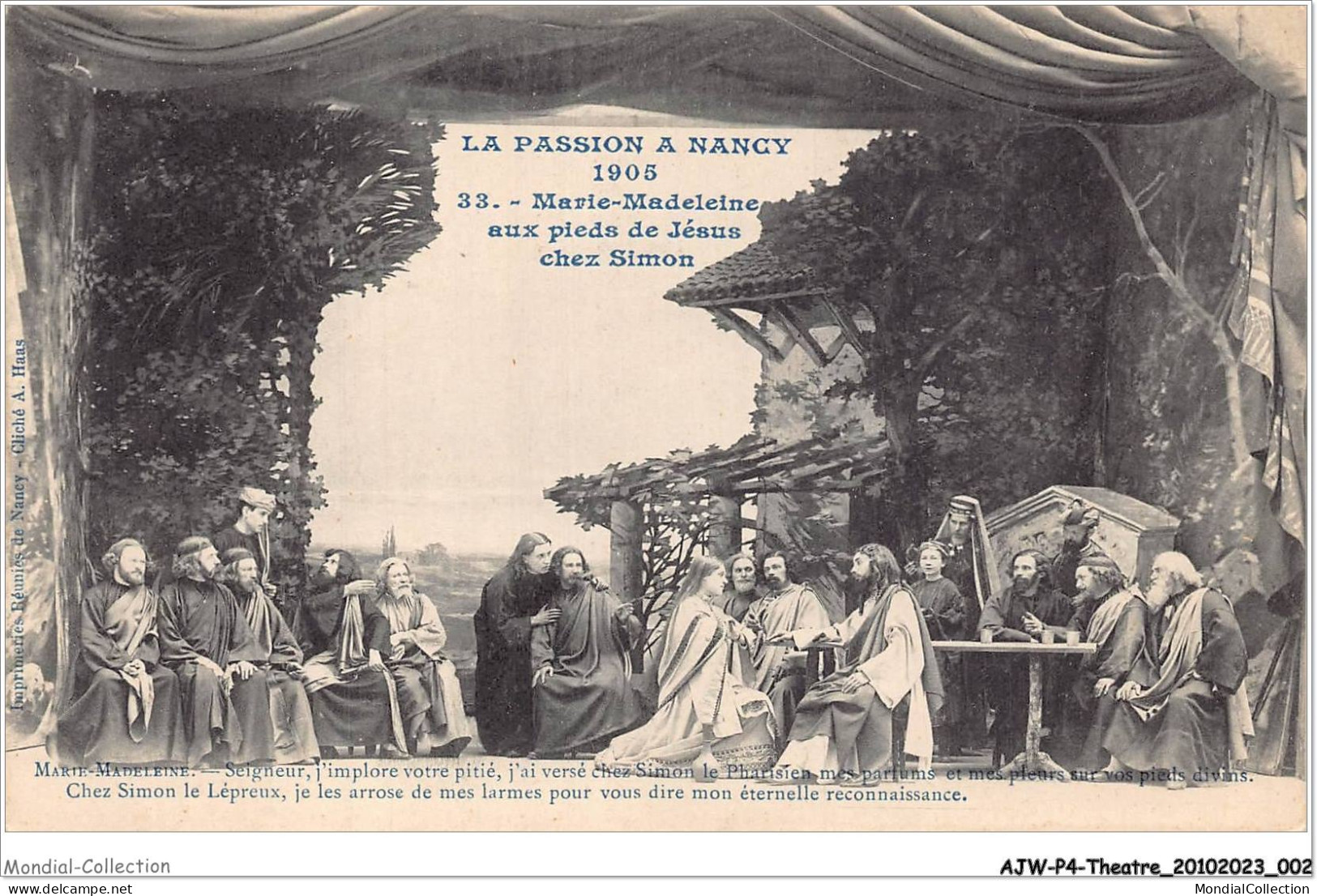 AJWP4-0331 - THEATRE - LA PASSION A NANCY - 1905 - MARIE-MADELEINE AUX PIEDS DE JESUS - CHEZ SIMON  - Théâtre