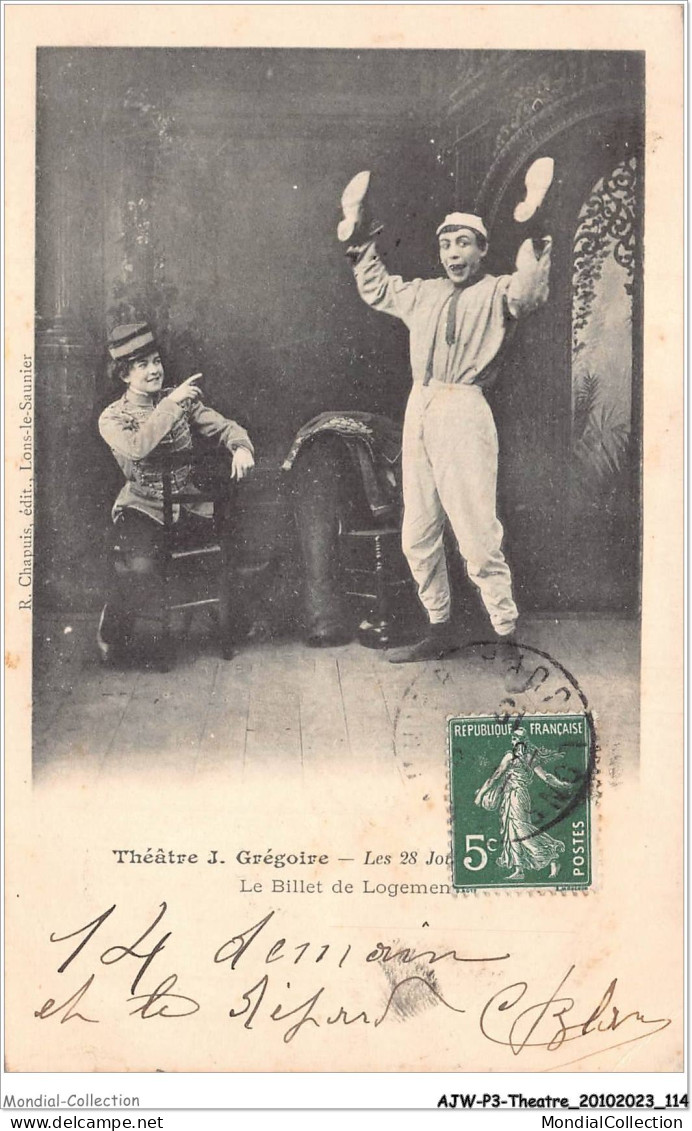 AJWP3-0286 - THEATRE - THEATRE J-GREGOIRE - LE BILLET DE LOGEMENT  - Theatre