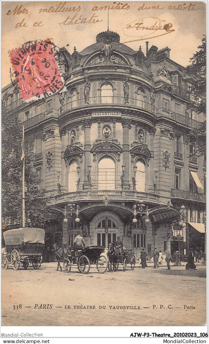 AJWP3-0282 - THEATRE - PARIS - LE THEATRE DU VAUDEVILLE  - Theatre