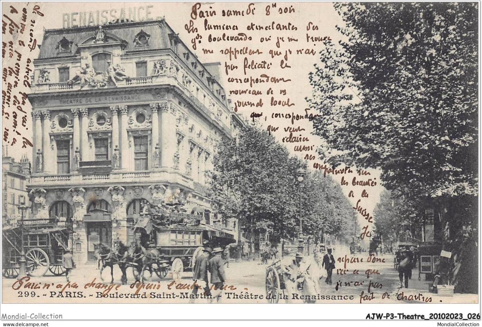 AJWP3-0242 - THEATRE - PARIS - BOULEVARD SAINT-MARTIN - THEATRE DE LA RENAISSANCE  - Théâtre