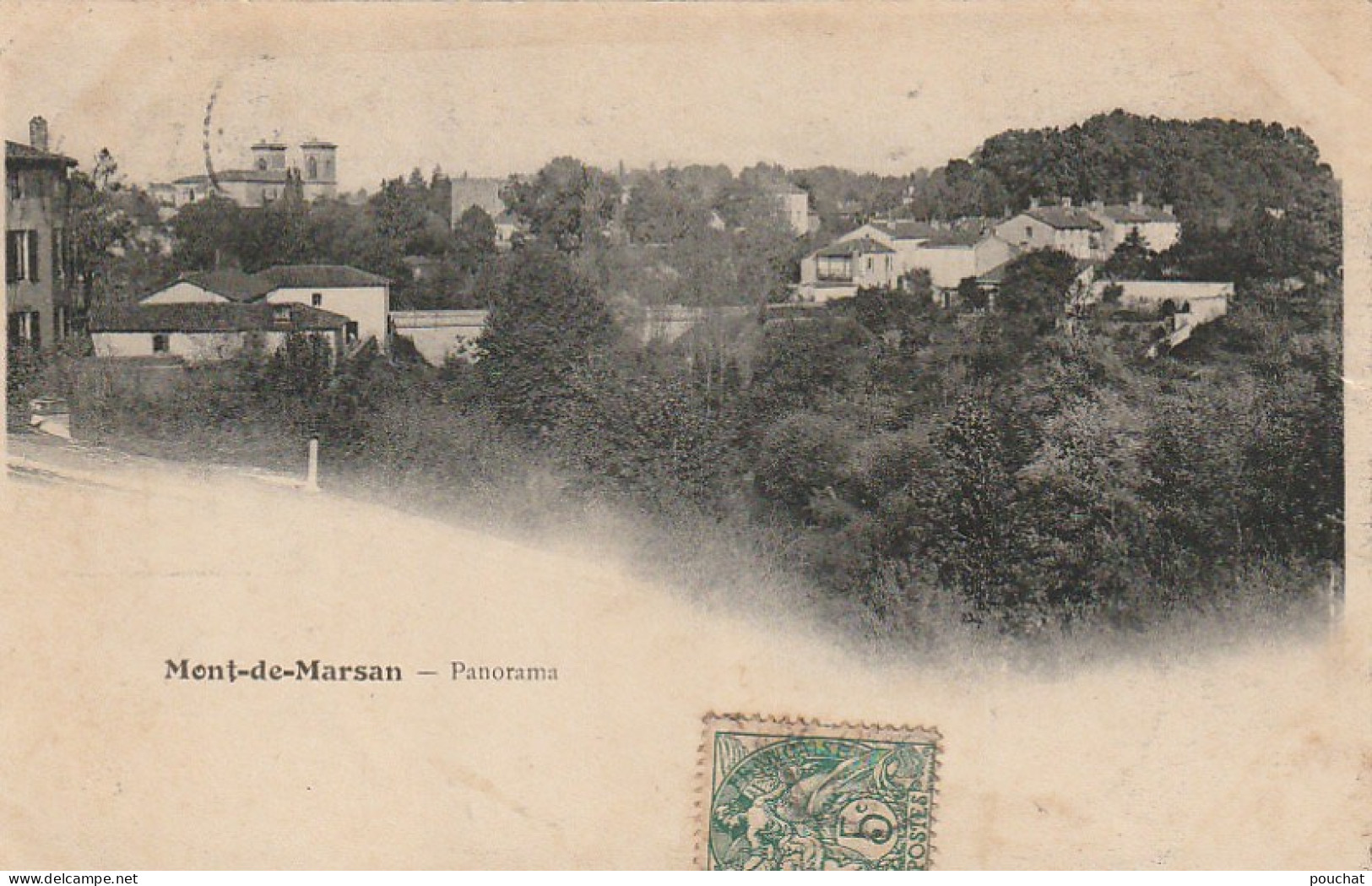 XXX -(40) MONT DE MARSAN - PANORAMA - AU LOIN , EGLISE DE LA MADELEINE - 2 SCANS - Mont De Marsan