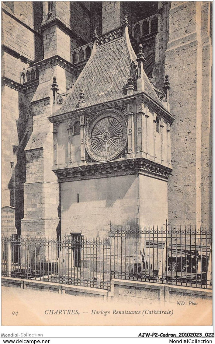 AJWP2-0133 - CADRAN-SOLAIRE - CHARTRES - HORLOGE RENAISSANCE - CATHEDRALE  - Astronomie