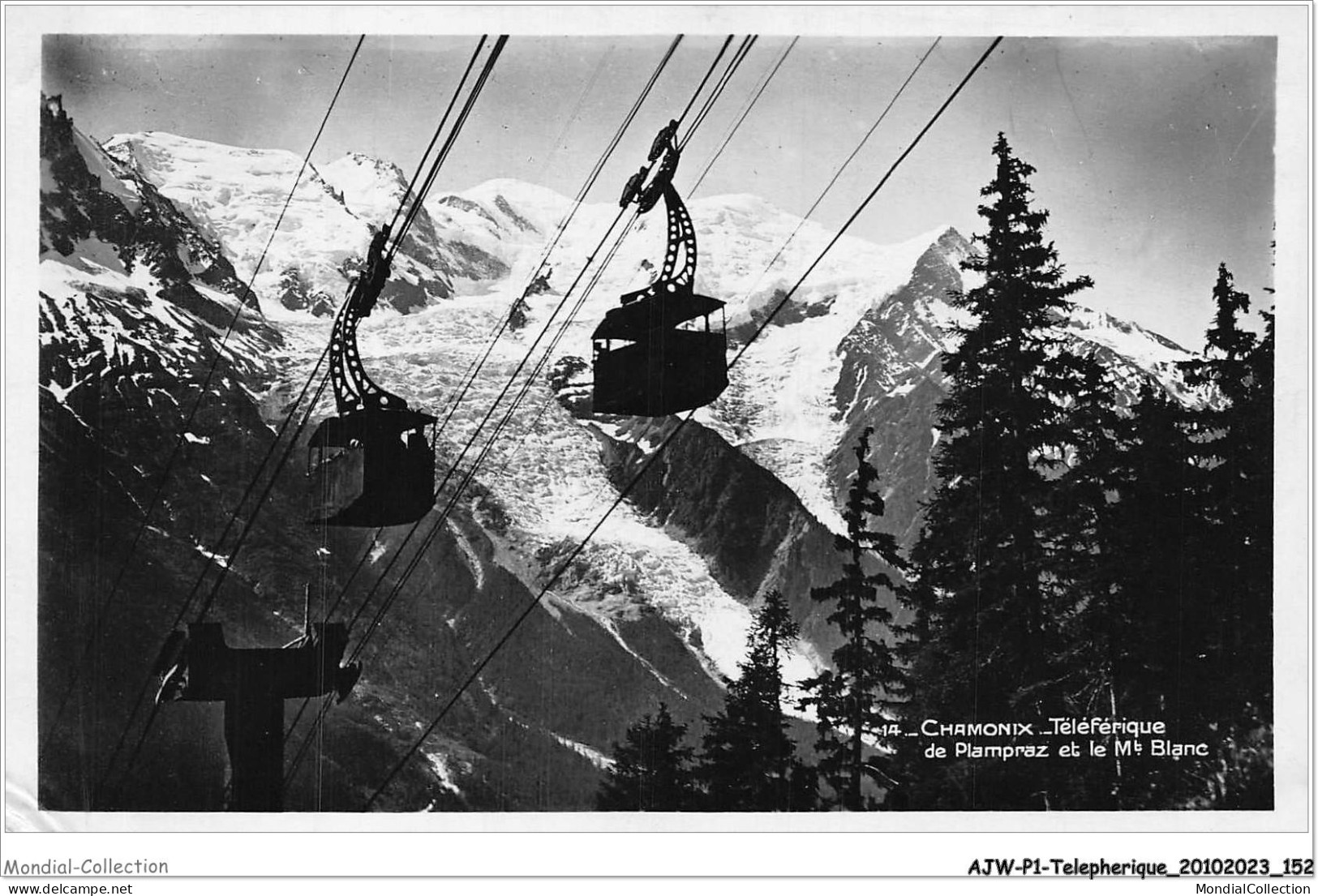 AJWP1-0077 - TELEPHERIQUE - CHAMONIX - TELEFERIQUE DE PLAMPRAZ ET LE MONT BLANC  - Other & Unclassified