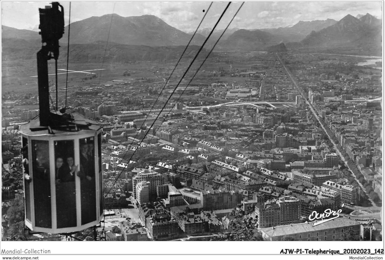 AJWP1-0072 - TELEPHERIQUE - GRENOBLE - LE TELEFERIQUE DE LA BASTILLE - PERSPECTIVE SUR LA VILLE  - Other & Unclassified