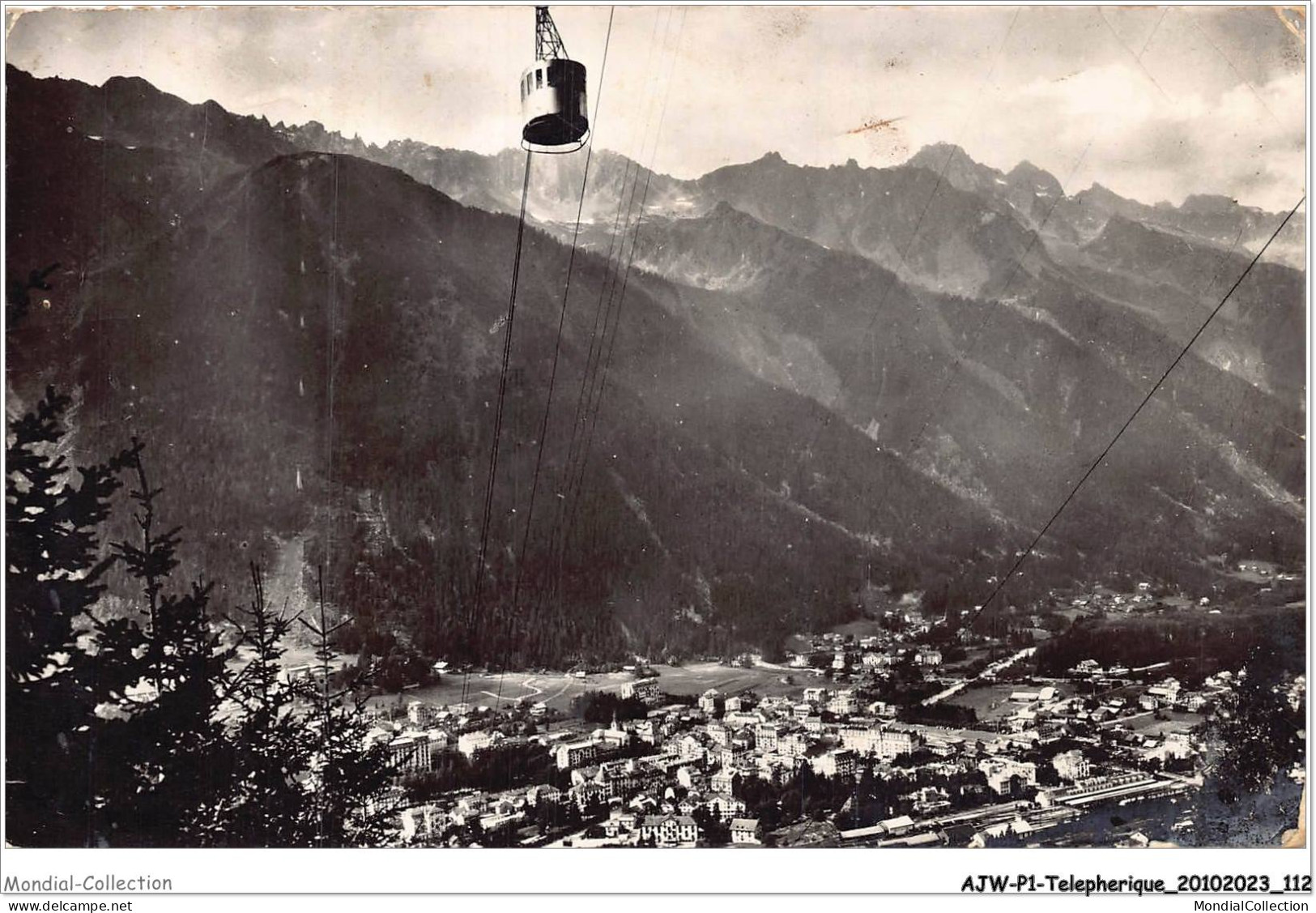 AJWP1-0057 - TELEPHERIQUE - CHAMONIX-MONT-BLANC - LA VILLE - VUE DE TELEFERIQUE DE L'AIGUILLE DU MIDI - Other & Unclassified