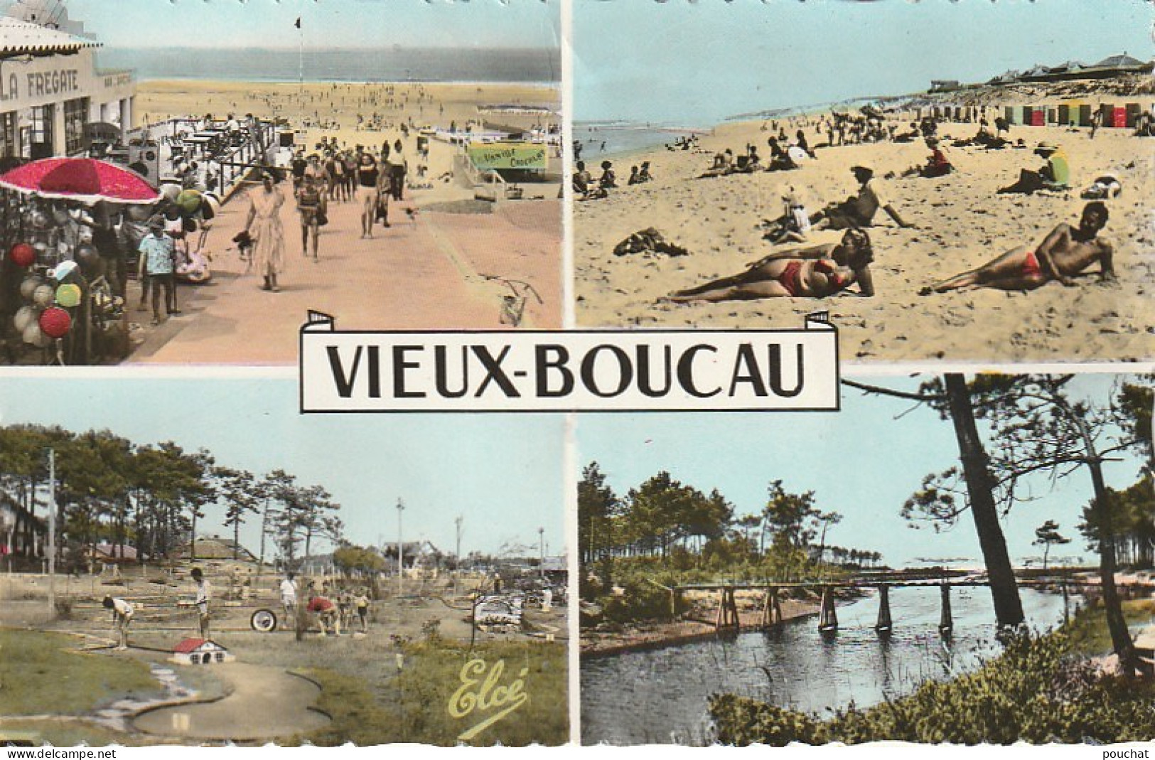 XXX -(40) VIEUX BOUCAU - CARTE MULTIVUES : DESCENTE A LA PLAGE , GOLF MINIATURE ... - 2 SCANS - Vieux Boucau