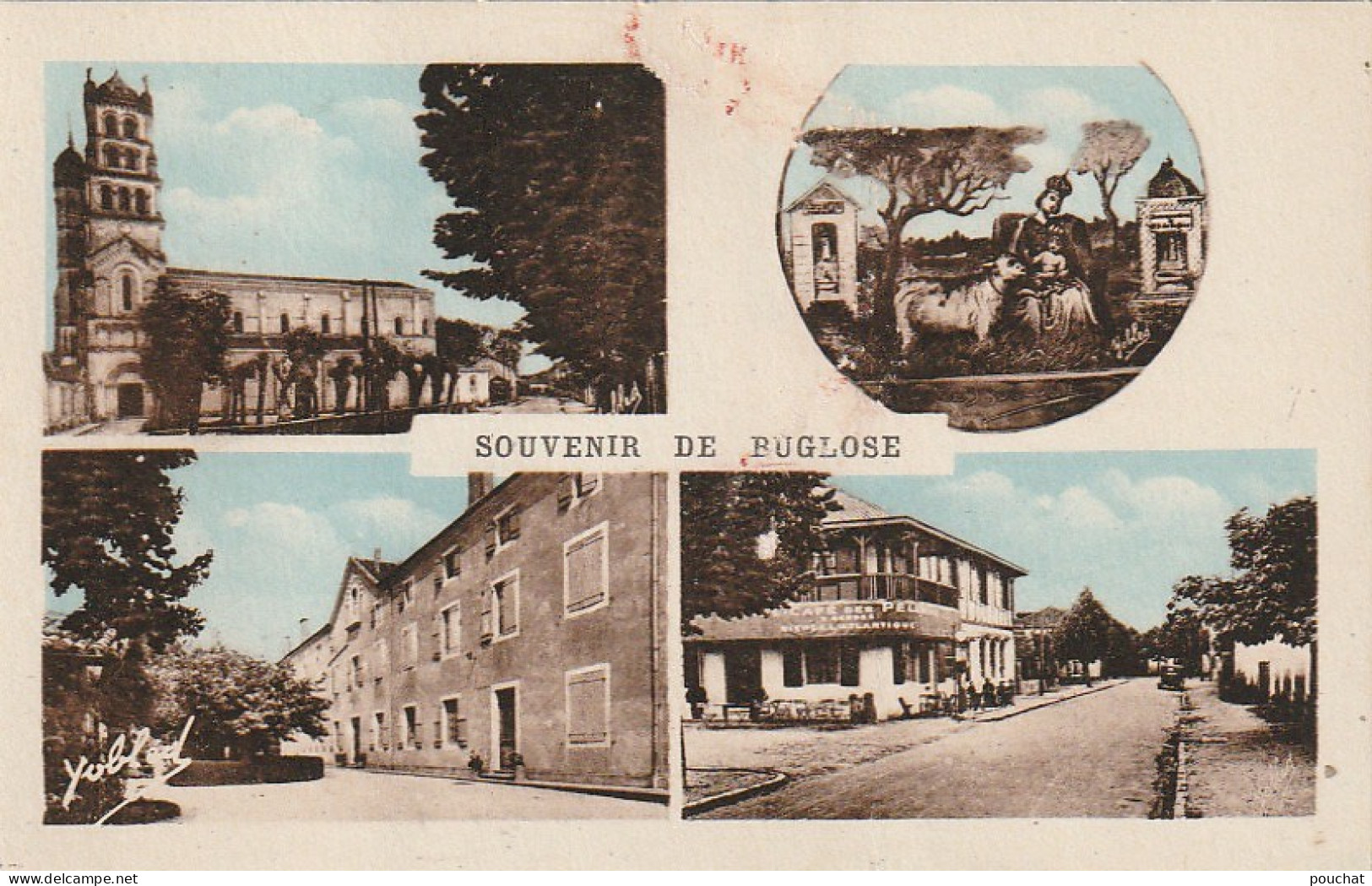 XXX -(40) SOUVENIR DE BUGLOSE - CARTE MULTIVUES COLORISEE : CAFE DES PELERINS , MAISON SAINT LOUIS - 2 SCANS - Other & Unclassified