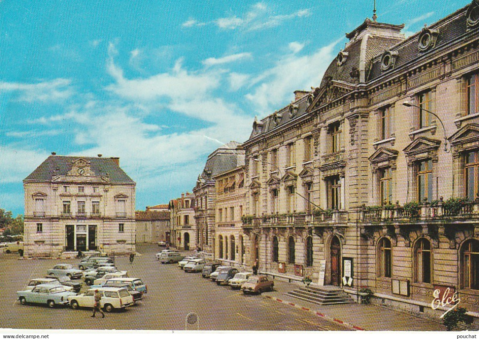 XXX -(40) MONT DE MARSAN - LA PLACE DE L' HOTEL DE VILLE ET LA POSTE - AUTOMOBILES - 2 SCANS - Mont De Marsan