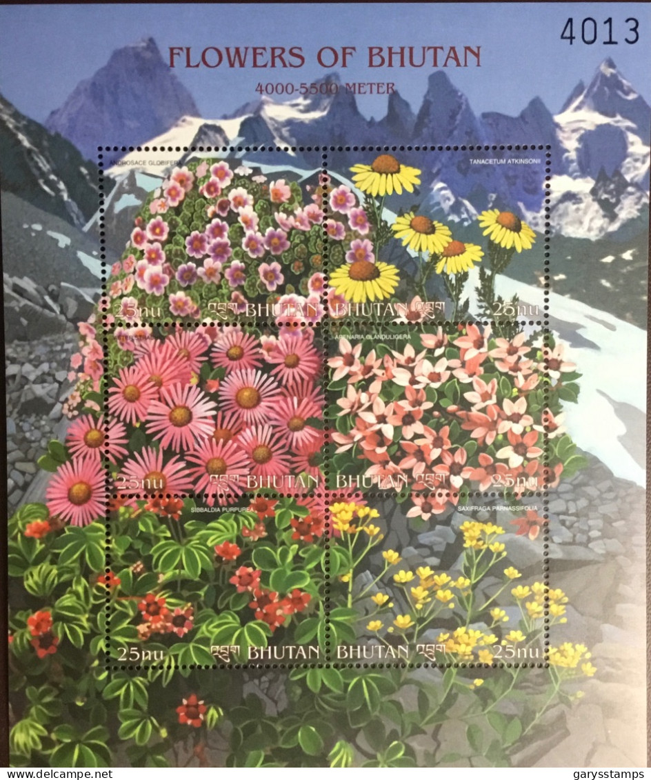 Bhutan 2000 Himalayan Flowers Sheetlet MNH - Sonstige & Ohne Zuordnung