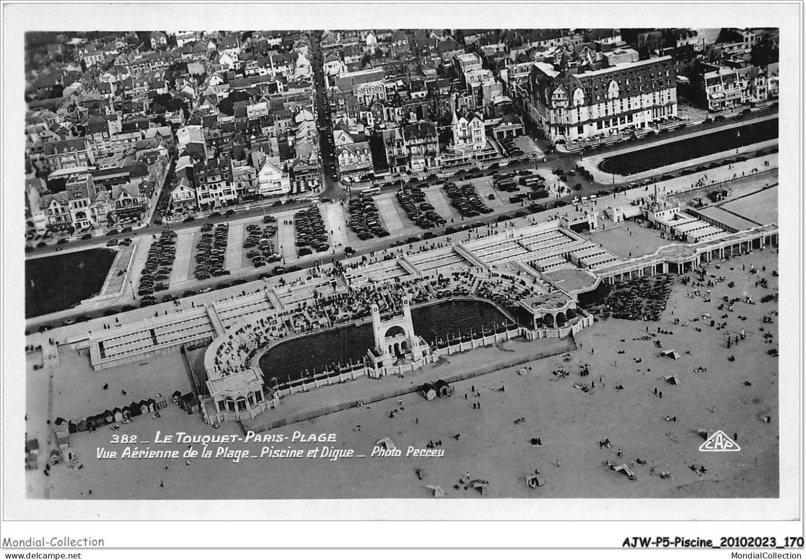 AJWP5-0520 - PISCINE - LE TOUQUET-PARIS-PLAGE - VUE AERIENNE DE LA PLAGE - PISCINE ET DIGUE  - Otros & Sin Clasificación