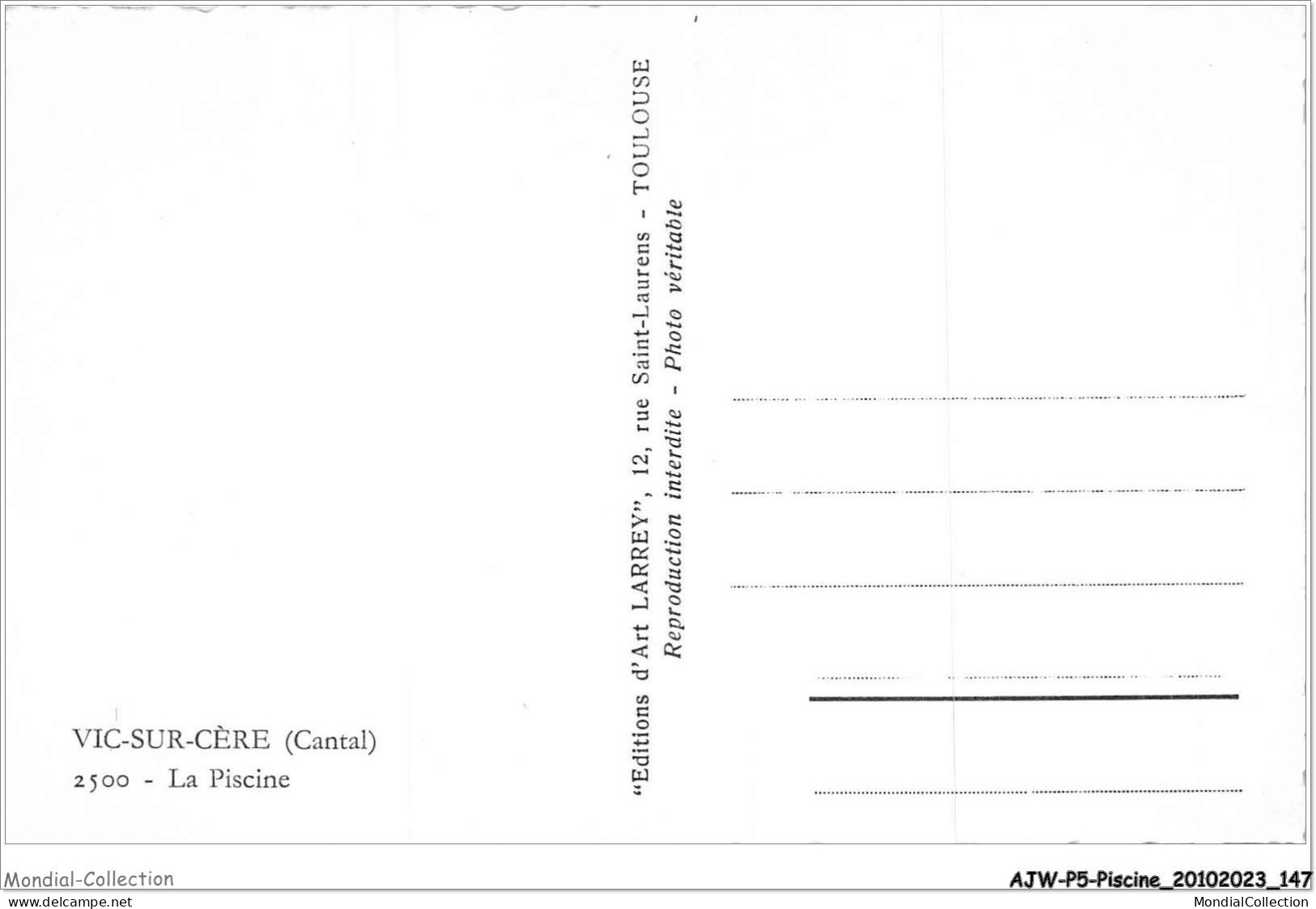 AJWP5-0508 - PISCINE - VIC-SUR-CERE - LA PISCINE  - Andere & Zonder Classificatie