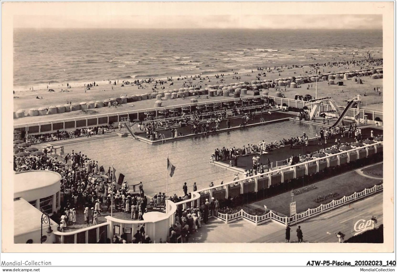 AJWP5-0505 - PISCINE - TROUVILLE - REINE DE PLAGES - LA PLAGE ET LA PISCINE  - Andere & Zonder Classificatie