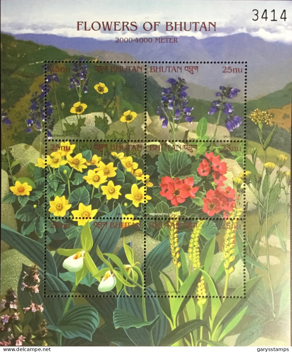 Bhutan 2000 Himalayan Flowers Sheetlet MNH - Autres & Non Classés
