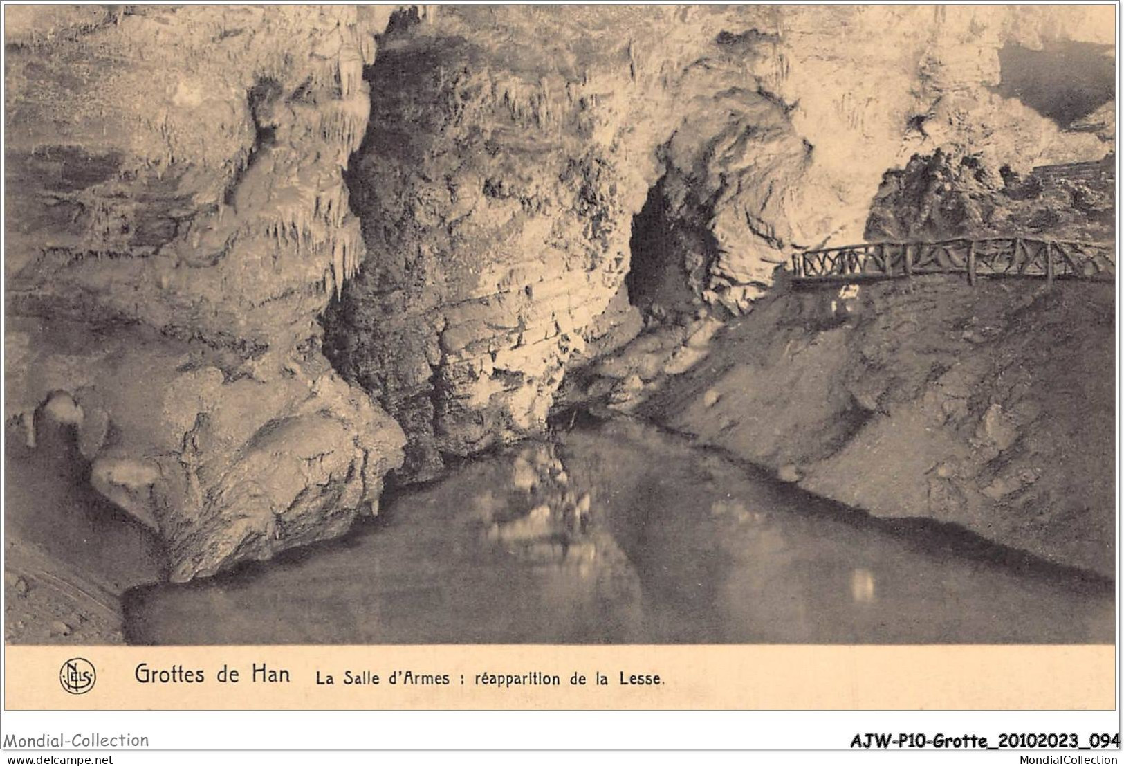 AJWP10-1003 - GROTTE - GROTTES DE HAN - LA SALLE D'ARMES - REAPPARITION DE LA LESSE  - Autres & Non Classés