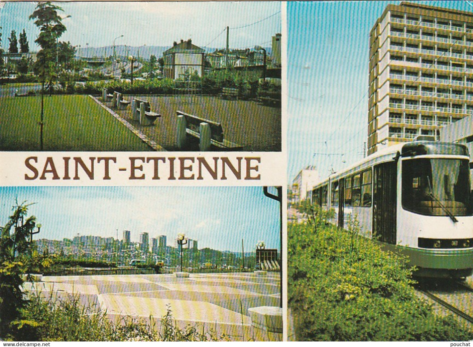 XXX -(42) SAINT ETIENNE - MULTIVUES : GARE DE LA TERRASSE , VUE SUR LA FEUILLETIERE A VILLARS ,  TRAMWAY RUE BERGSON - Saint Etienne