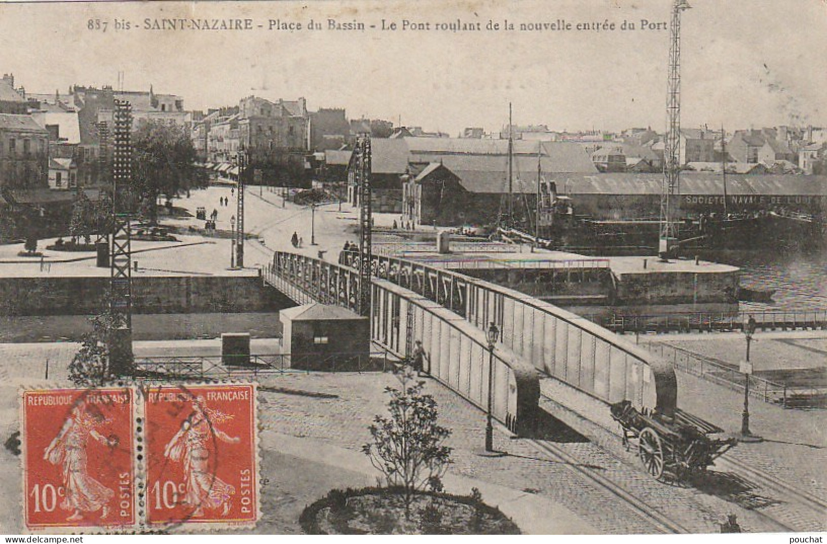 XXX -(44) SAINT NAZAIRE - PLACE DU BASSIN - LE PONT ROULANT DE LA NOUVELLE ENTREE DU PORT - 2 SCANS - Saint Nazaire