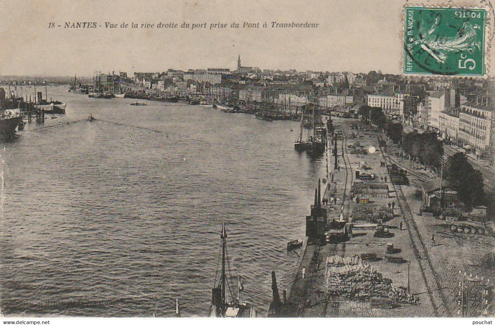 XXX -(44) NANTES - VUE SUR LA RIVE DROITE DU PORT PRISE DU PONT A TRANSBORDEUR - 2 SCANS - Nantes