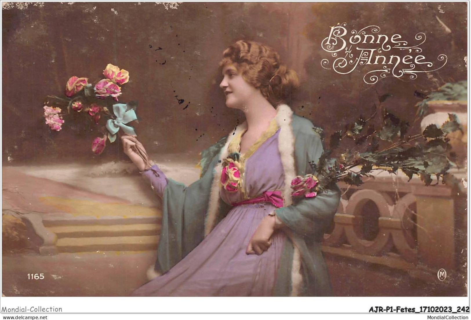 AJRP1-0122 - FETES - BONNE ANNEE - DEMOISELLE  - Anno Nuovo