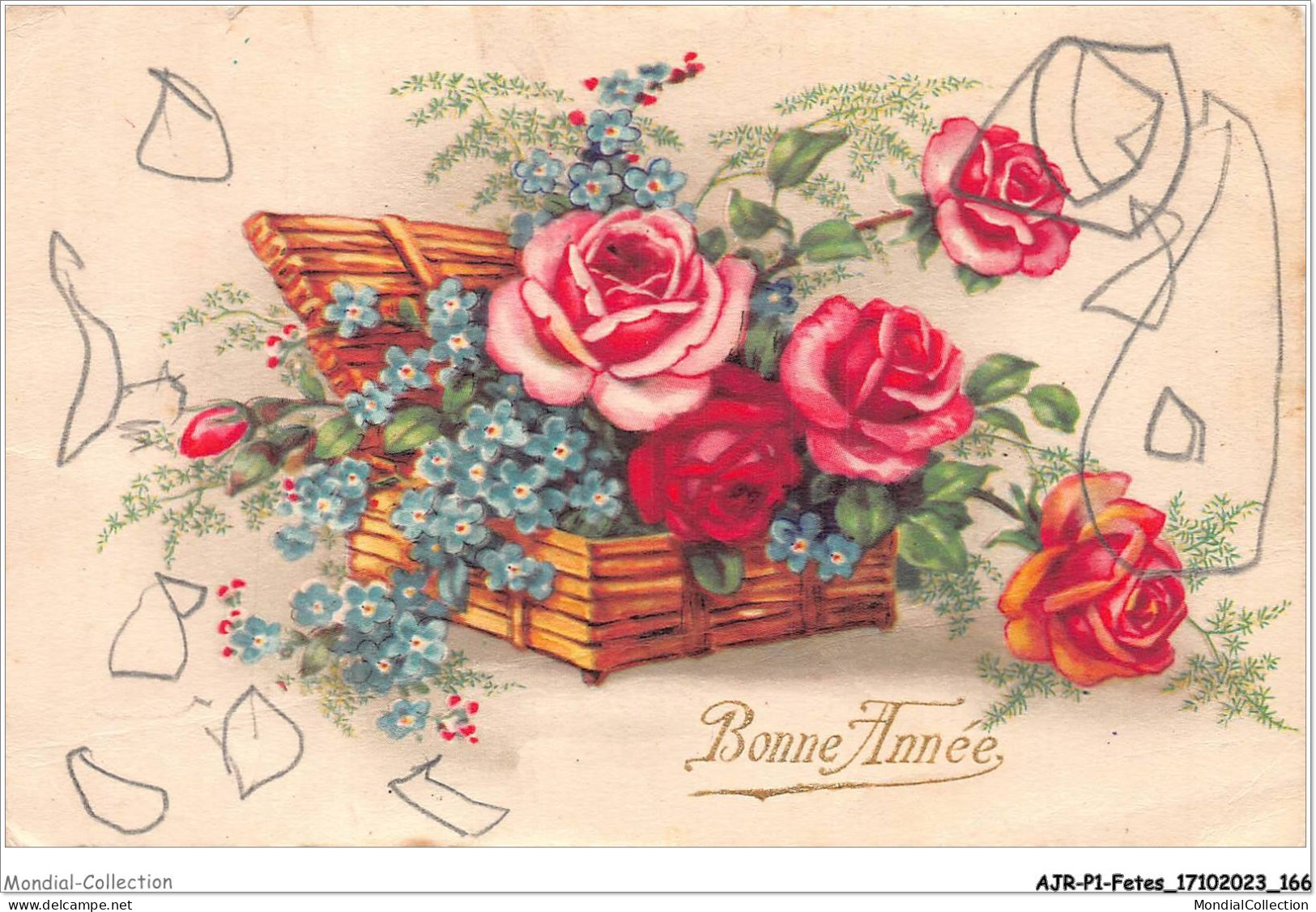 AJRP1-0084 - FETES - BONNE ANNEE - ROSE  - Año Nuevo