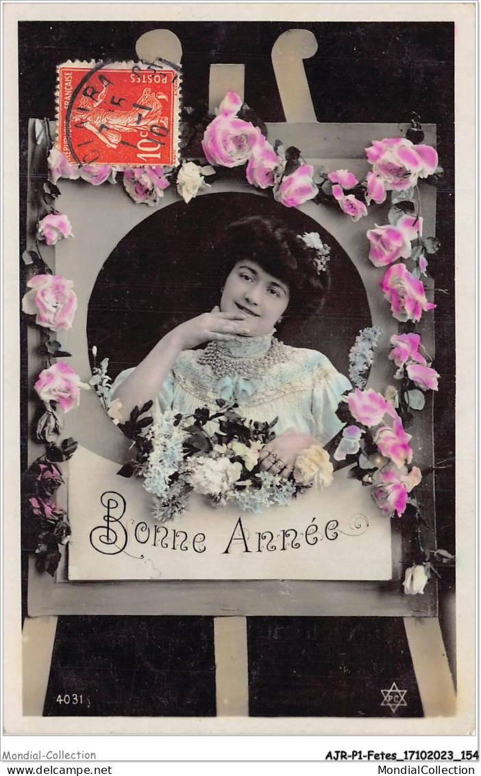 AJRP1-0078 - FETES - BONNE ANNEE - DEMOISELLE CHEVALET - Anno Nuovo