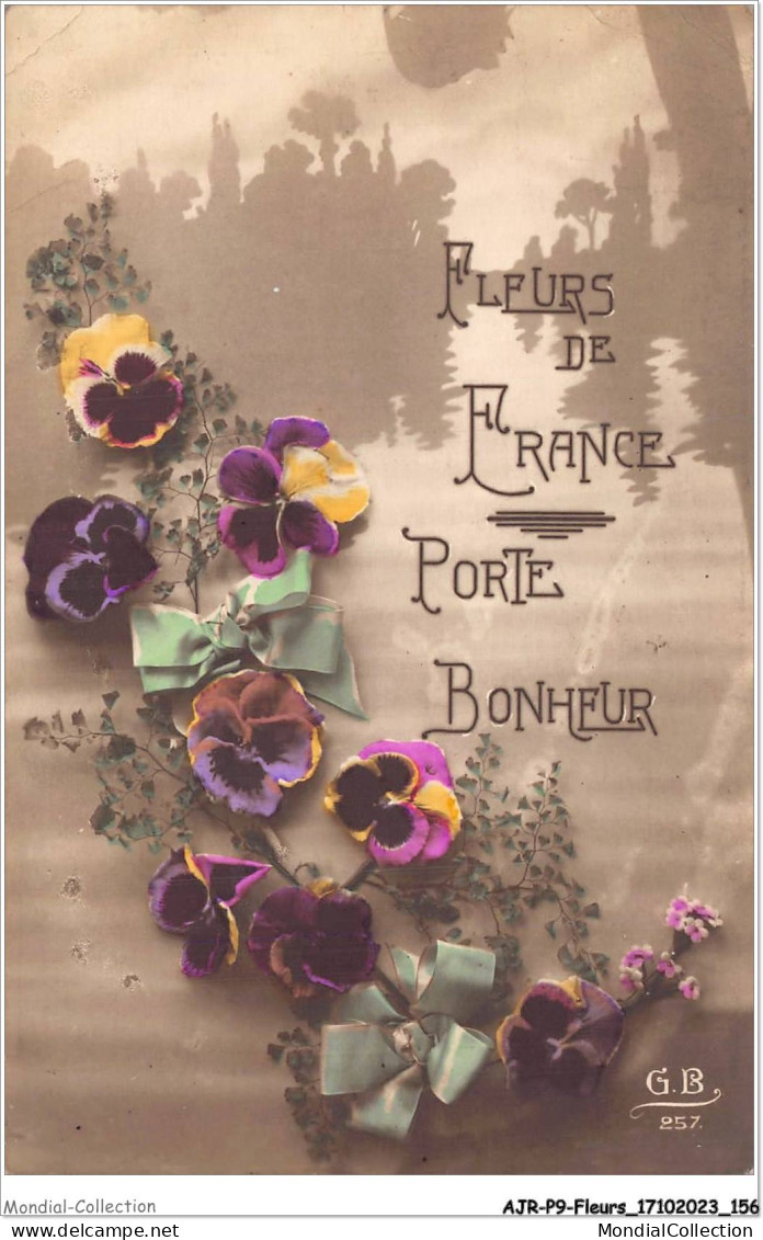 AJRP9-0963 - FLEURS - PENSEES DE JARDIN - PORTE-BONHEUR - Blumen