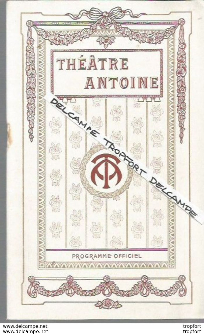 TC Vintage Program Théater Actress / PROGRAMME Théâtre ANTOINE 1912 Sous Marin HIRONDELLE Publicité MUCHA - Programme